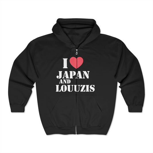 BLACK I LOVE JAPAN AND LOUUZIS HOODIE